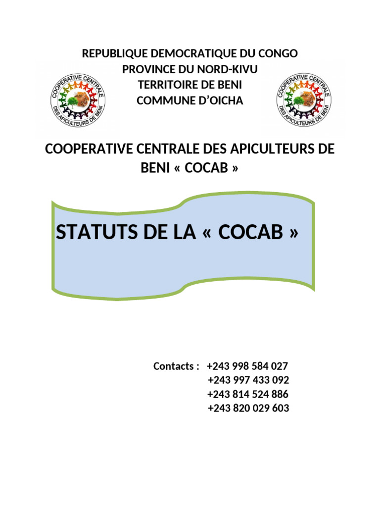 Page de Garde Statuts Cocab | PDF