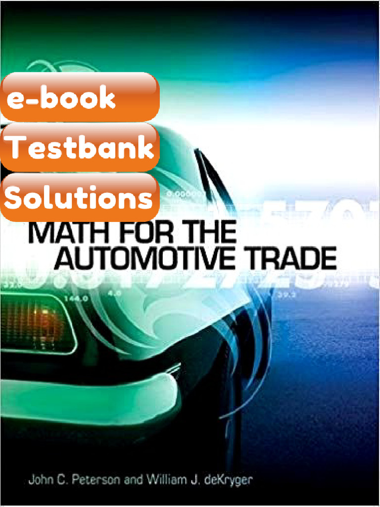 Math for the Automotive Trade 5th Edition Testbank & eBook | PDF ...