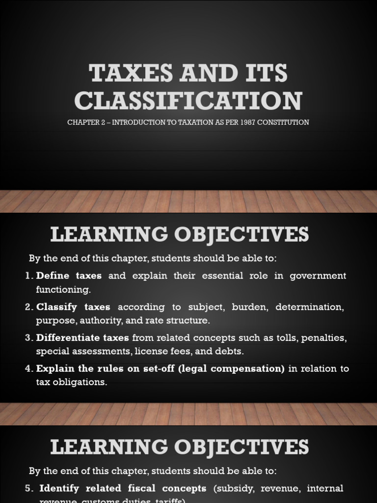 TAXES AND Its CLASSIFICATION Chapter 2 | PDF | Taxes | Excise