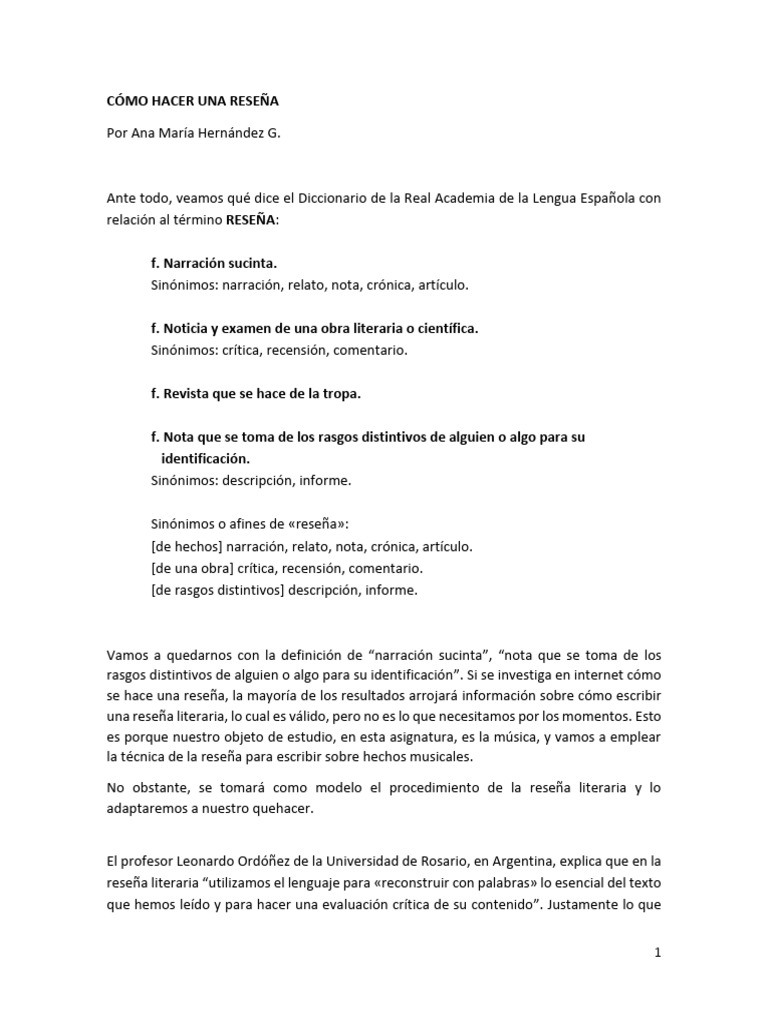 Cómo Hacer Una Reseña | PDF | Narración