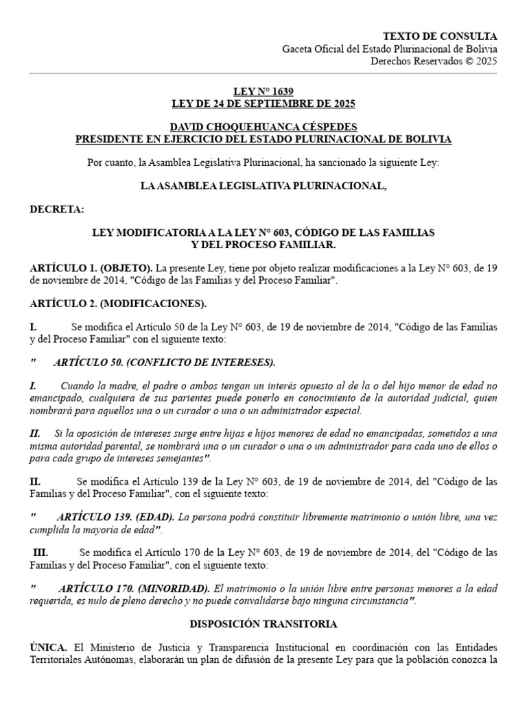 Ley 1639 | PDF | Gobierno | Justicia
