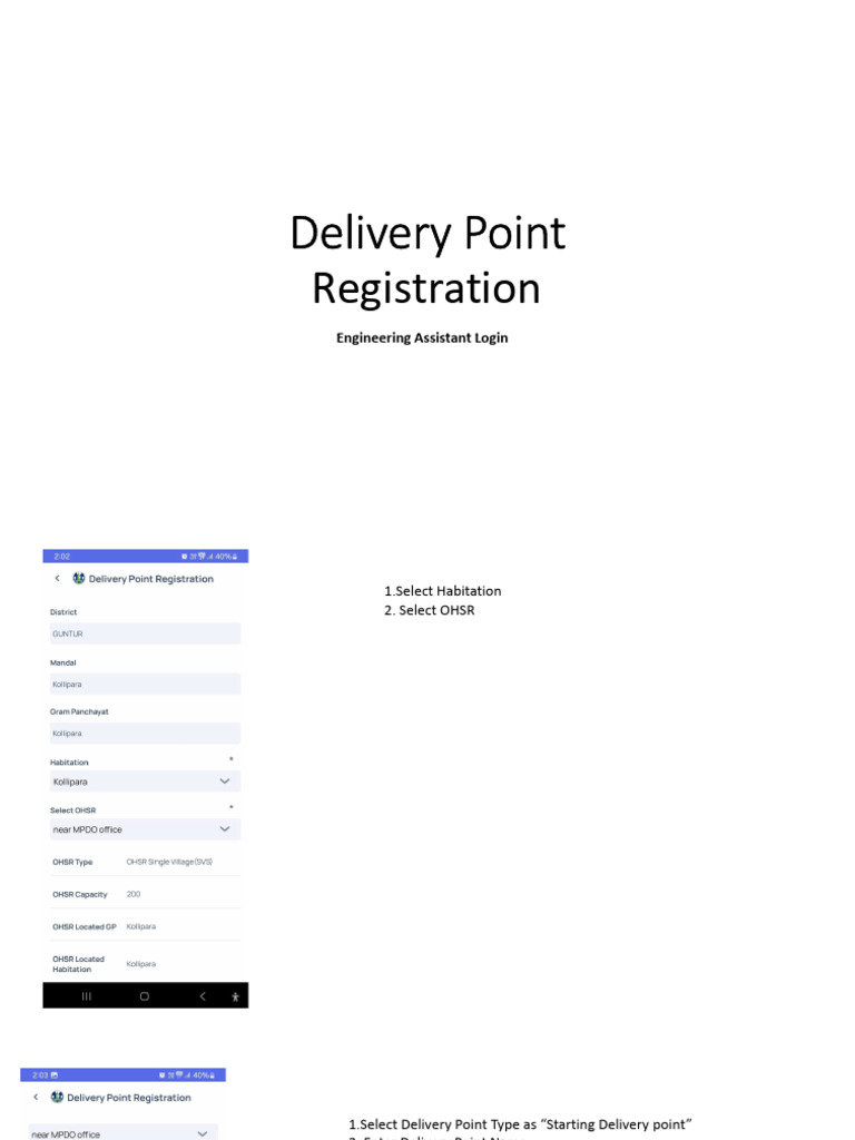 Delivery Points Registration | PDF