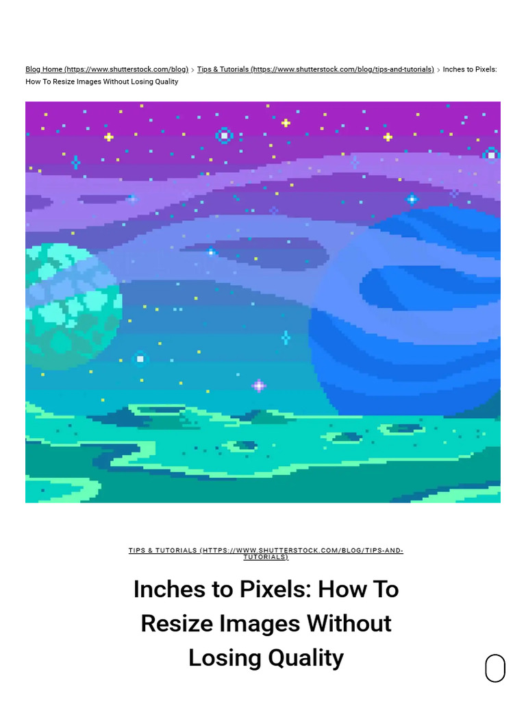 Inches To Pixels - How To Resize Images Without Losing Quality | PDF ...