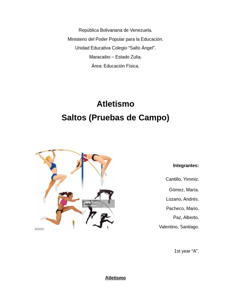 Educacion Fisica Atletismo | PDF | Deporte del atletismo