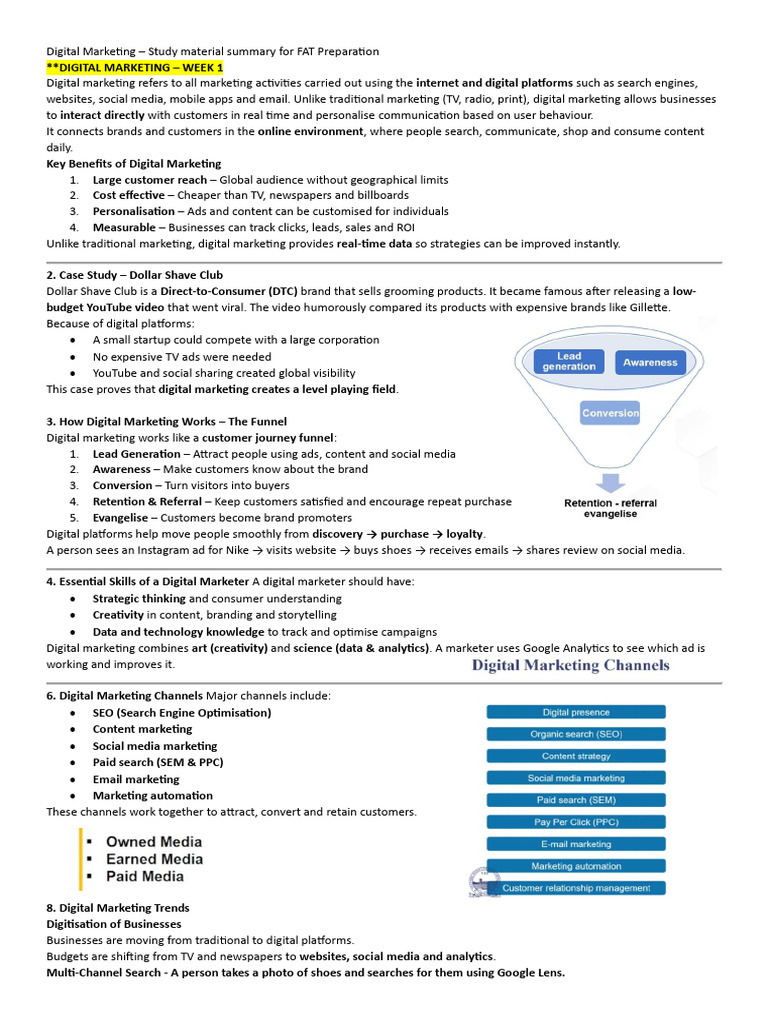 Digital Marketing Study Material Summary | PDF | Search Engine ...