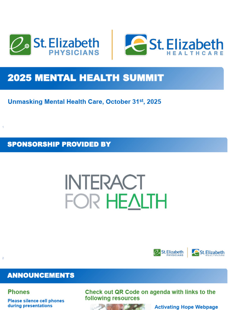 2025 Mental Health Summit Presentation | PDF | Mental Health ...