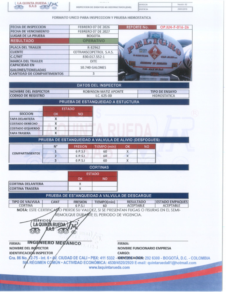 Op.iph f 016 26 Prueba_hidrostatica r 82962 1a Ctc | PDF