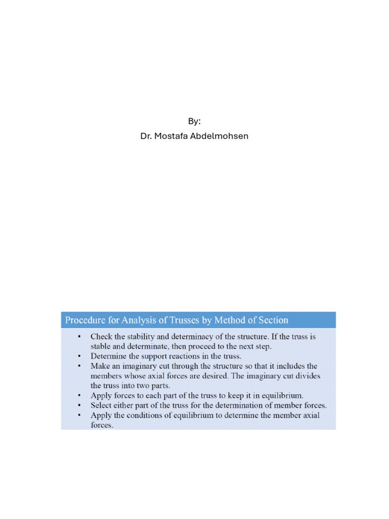 Lecture 2-Internal Forces in Plane Truss | PDF