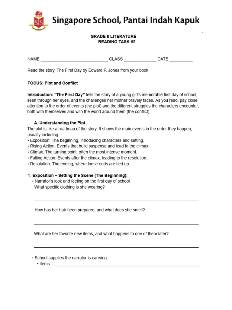 Reading Task #2 - The First Day | PDF | Plot (Narrative) | Behavioural ...