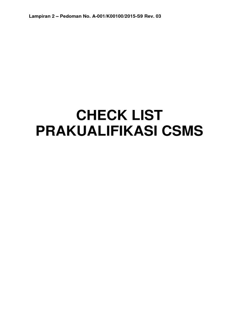 Form CSMS For Announcement | PDF