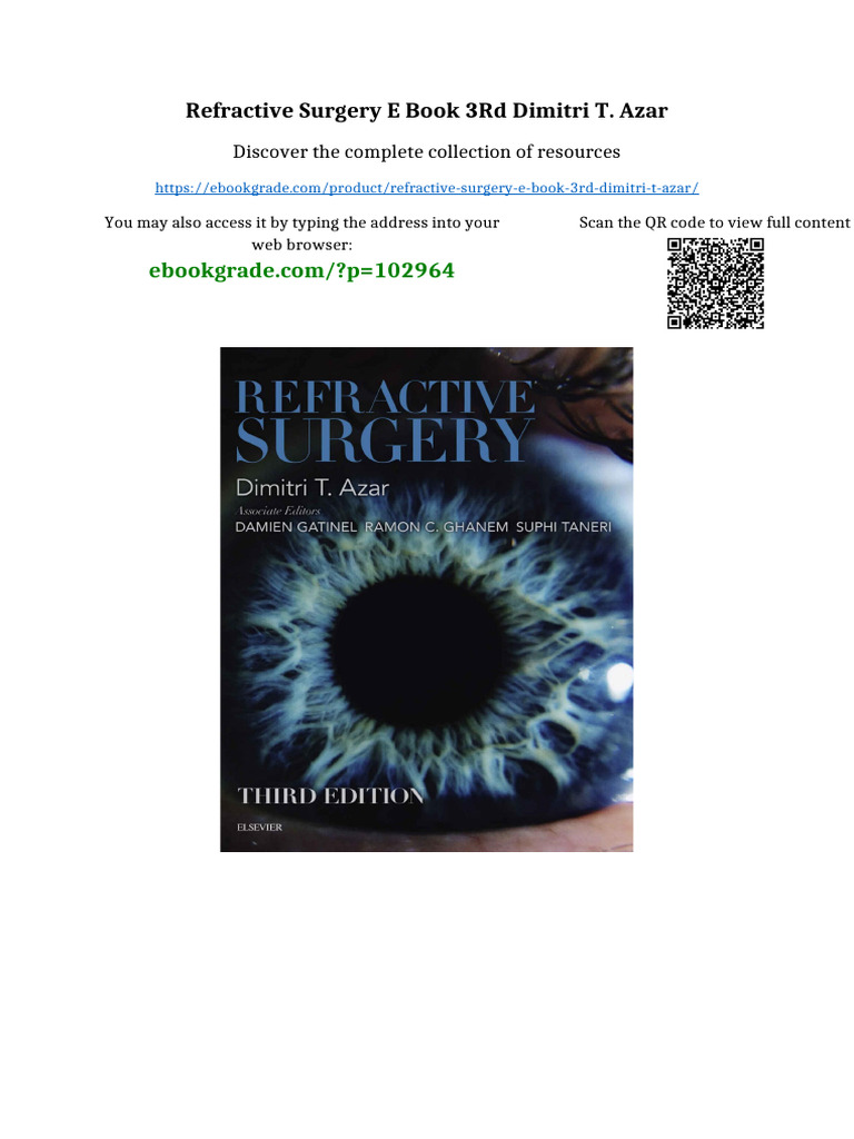 Refractive Surgery E Book 3rd Dimitri T. Azar digital version 2025 ...