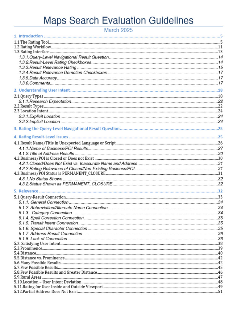 Maps Search Evaluation Guidelines March 2025 | PDF | Information ...