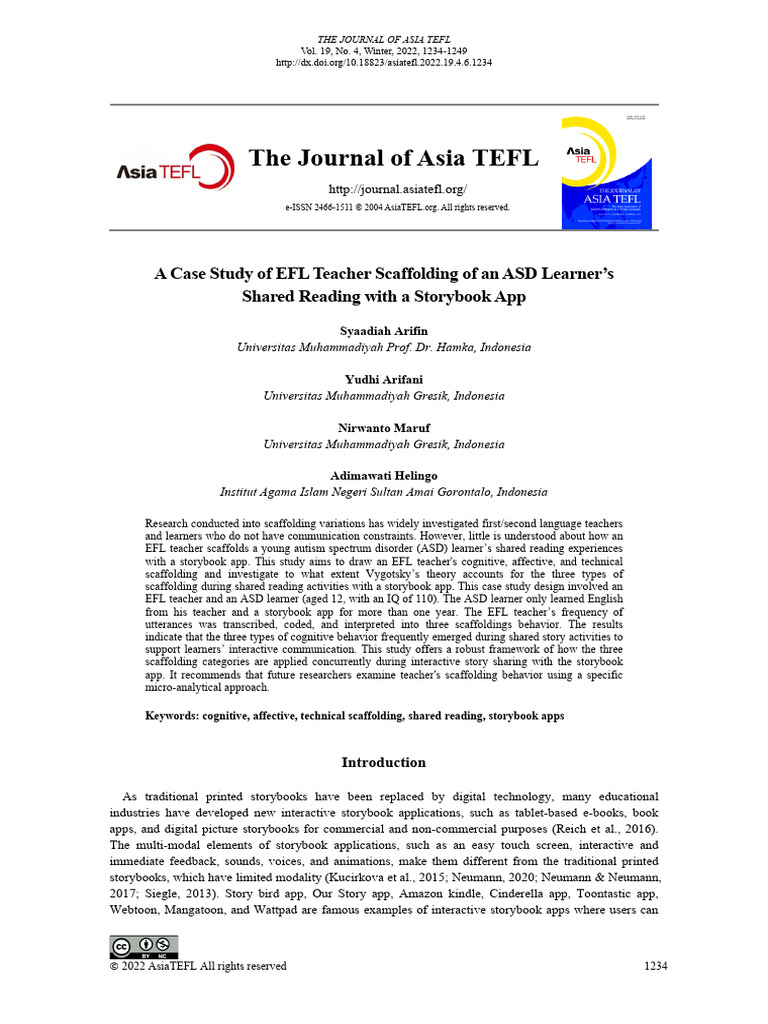 A Case Study of EFL Teacher Scaffolding | PDF | Learning | Autism