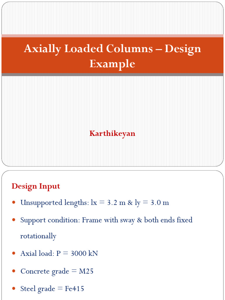 08 Short Axially Loaded Columns - Design Example | PDF | Structural ...