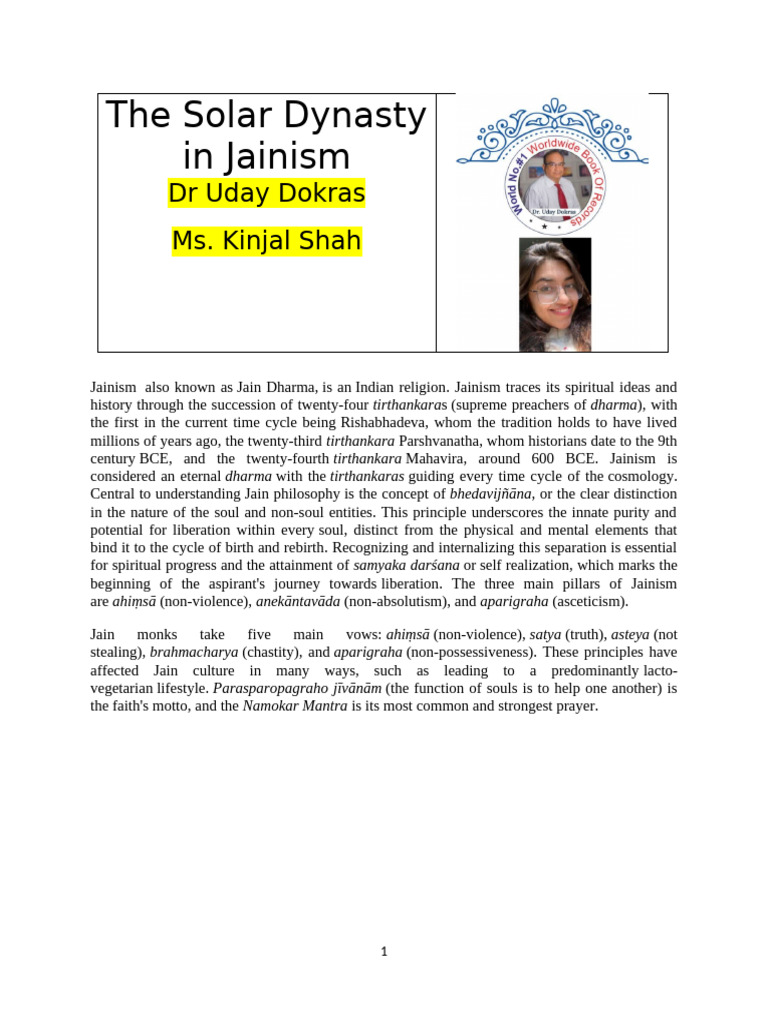 The Solar Dynasty in Jainism | PDF | Indian Religions