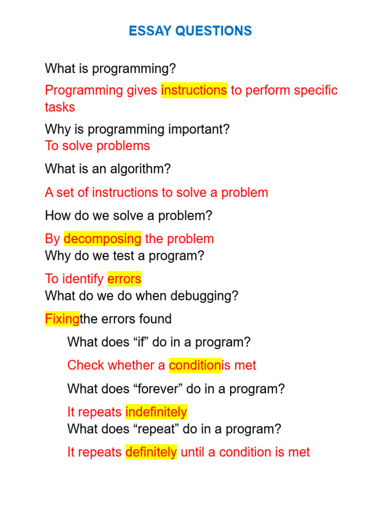 GRADE 5 TERM 2 Essay Questions | PDF