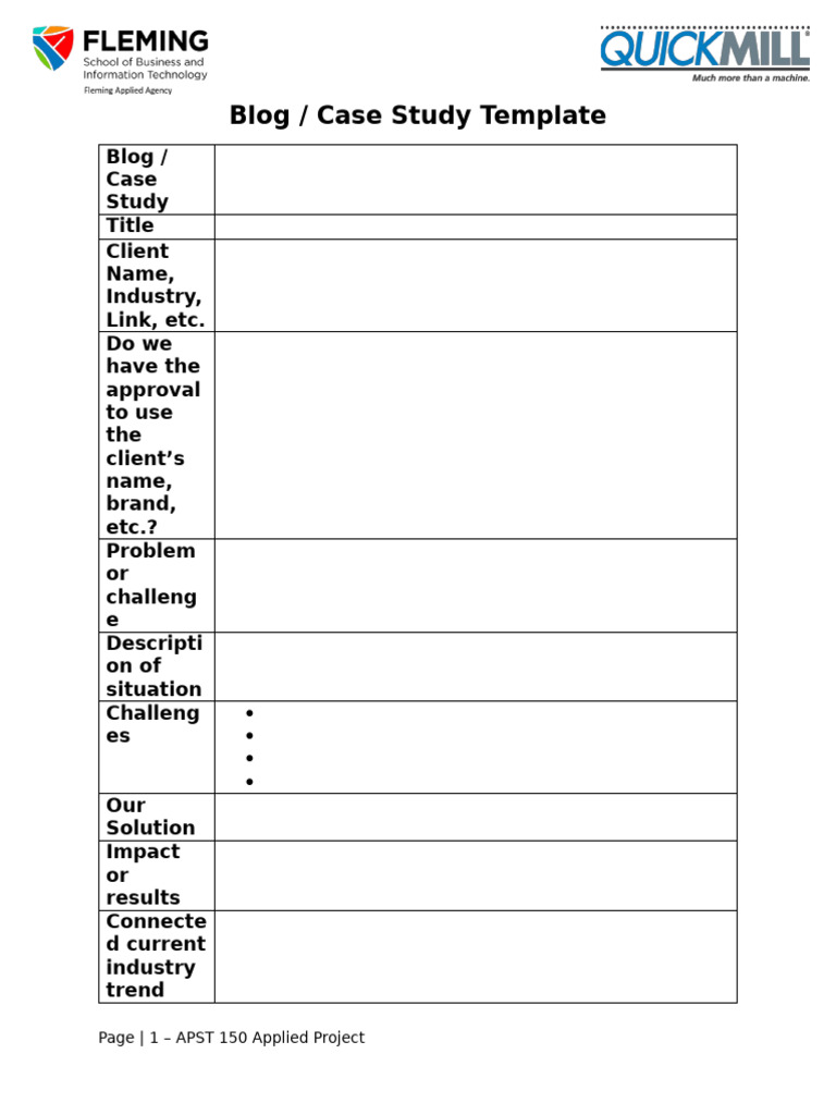 Blog - Case Study Template | PDF
