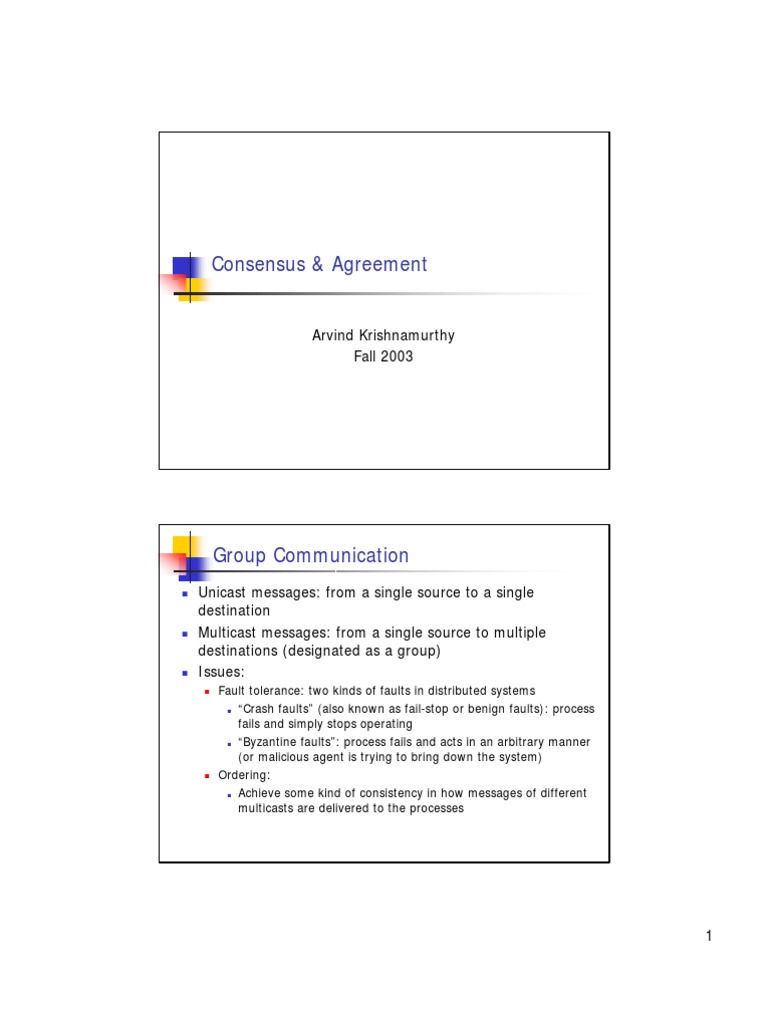 Reliable Multicast & Consensus Systems | PDF | Teaching Methods & Materials