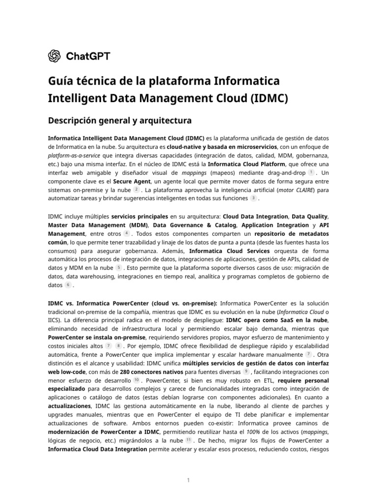Guía Técnica de La Plataforma - Informatica Intelligent Data Management ...