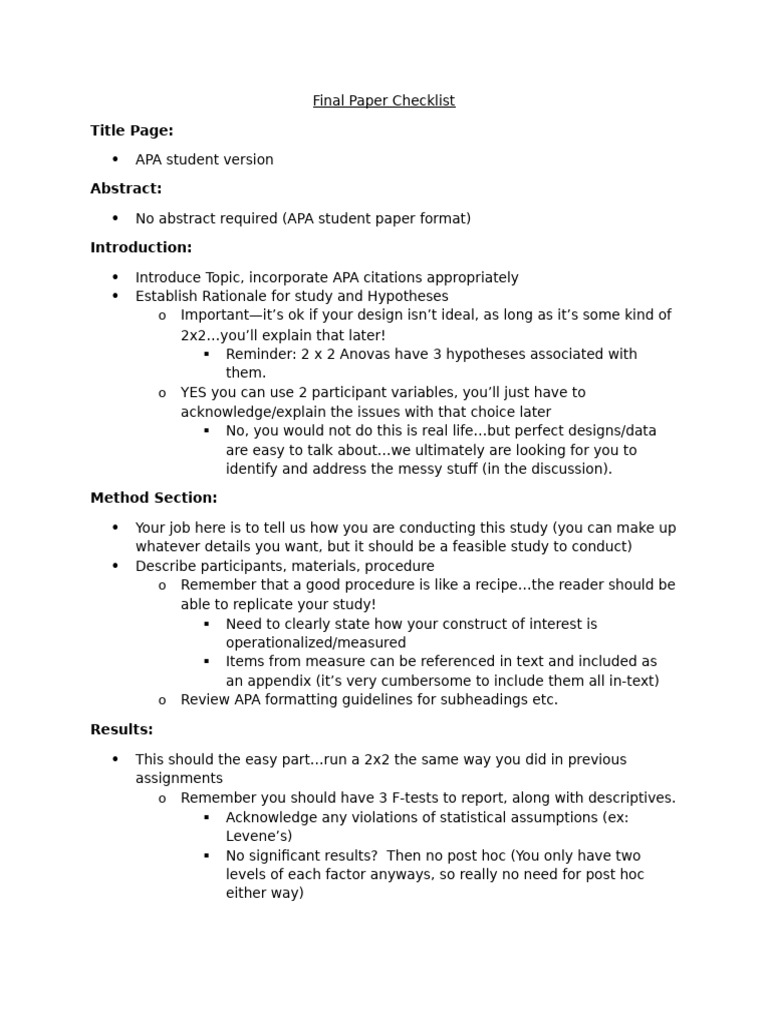 Final Paper Checklist - 2802 | PDF | Citation | Methodology