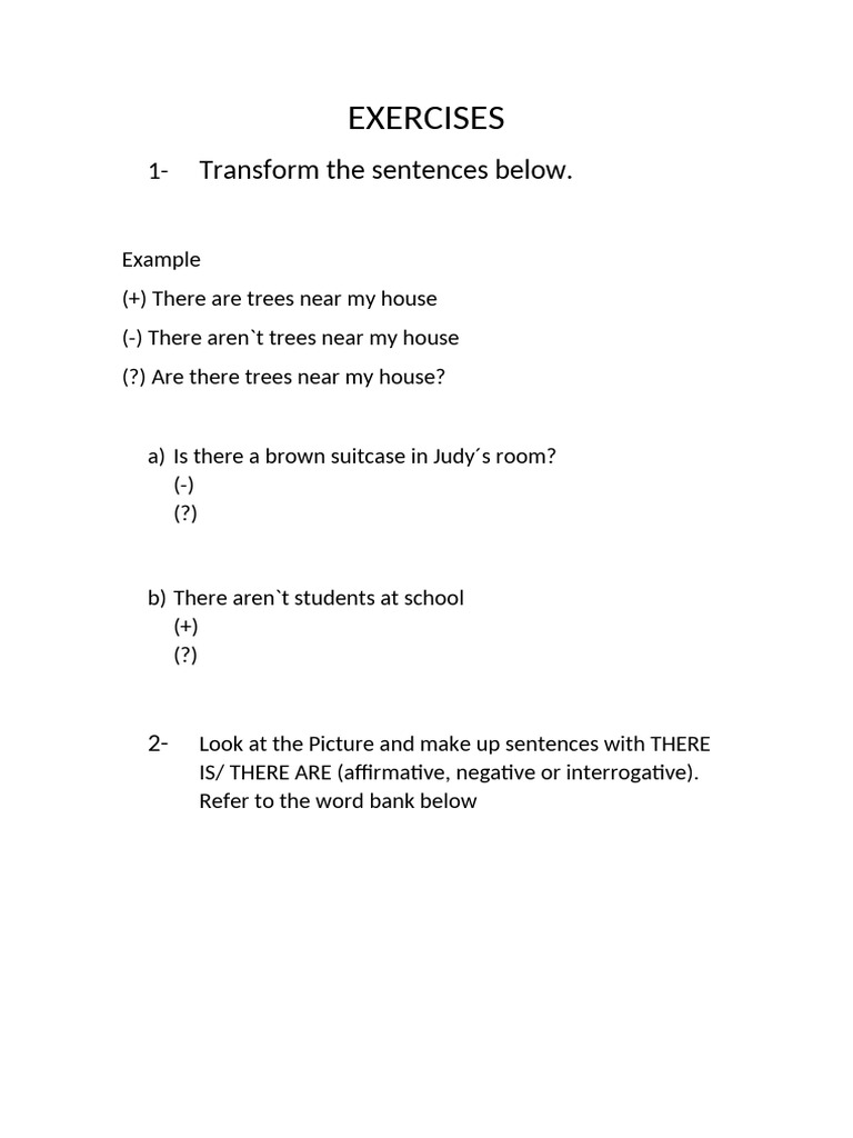 Exercises Unit 2 | PDF