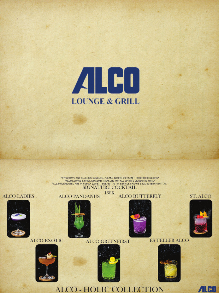 Alco Drink List | PDF