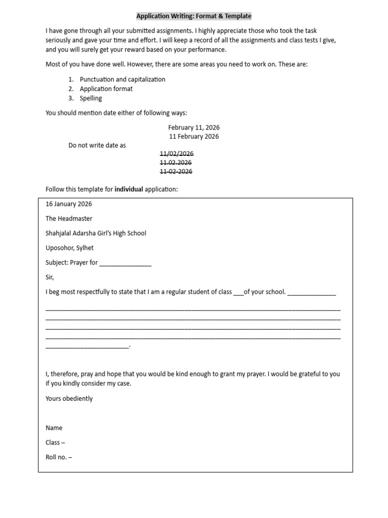 Application Format & Sample Template | PDF | Prayer