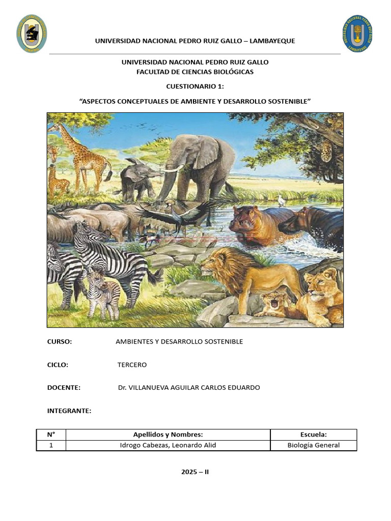 Cuestionario 1 | PDF | Entorno natural | Biodiversidad