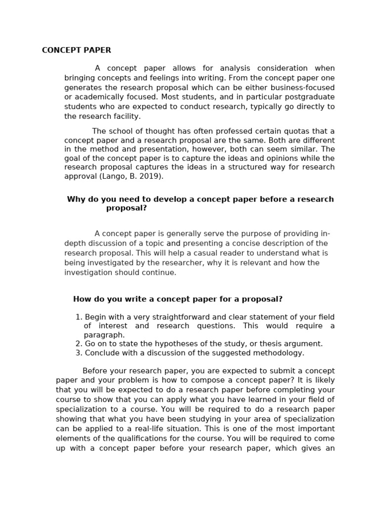 Concept Paper Readings | PDF | Methodology | Proposition