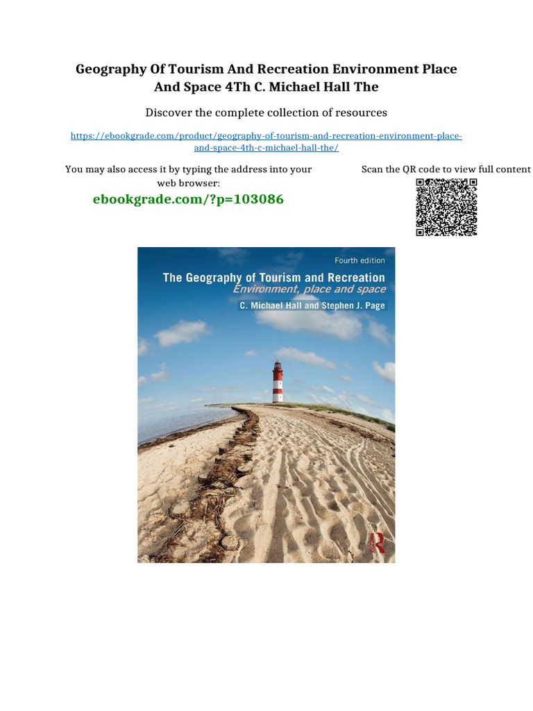 Geography of Tourism and Recreation Environment Place and Space 4th C ...