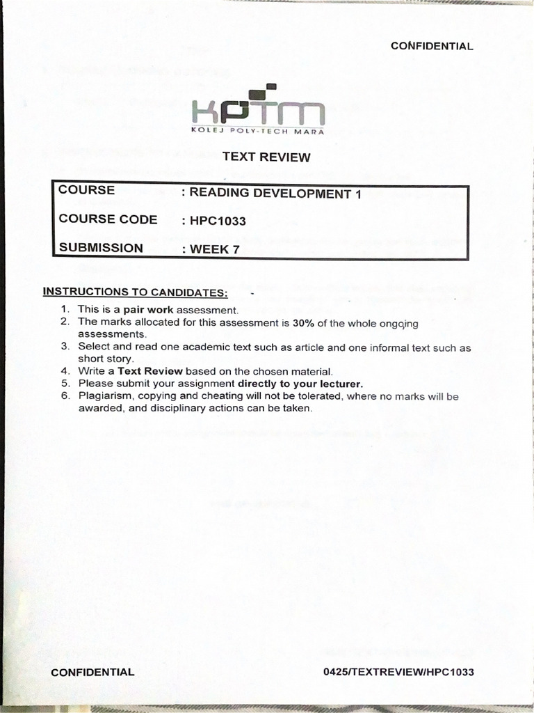 Text Review Example (1) | PDF