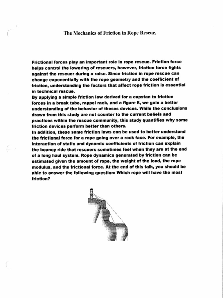 Mechanics of Friction in Rope Rescue | PDF