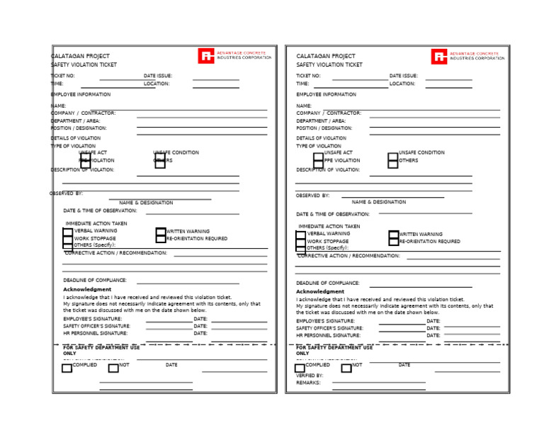 Violation Ticket | PDF