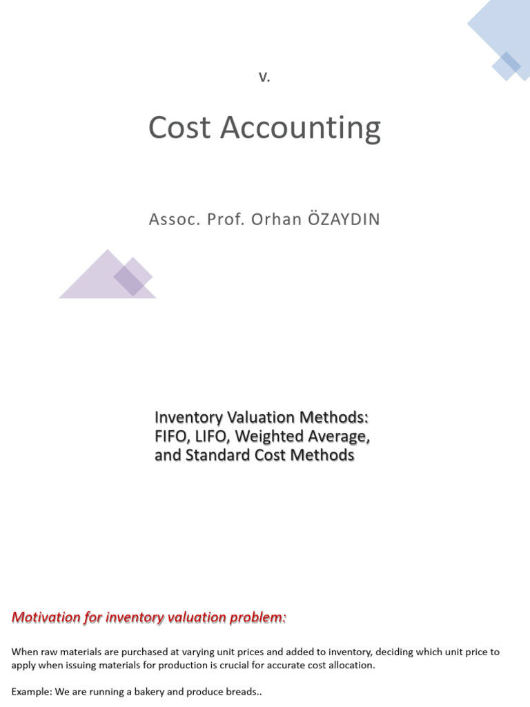 Cost Management - 05 - Inventory Valuation | PDF | Inventory | Cost Of ...