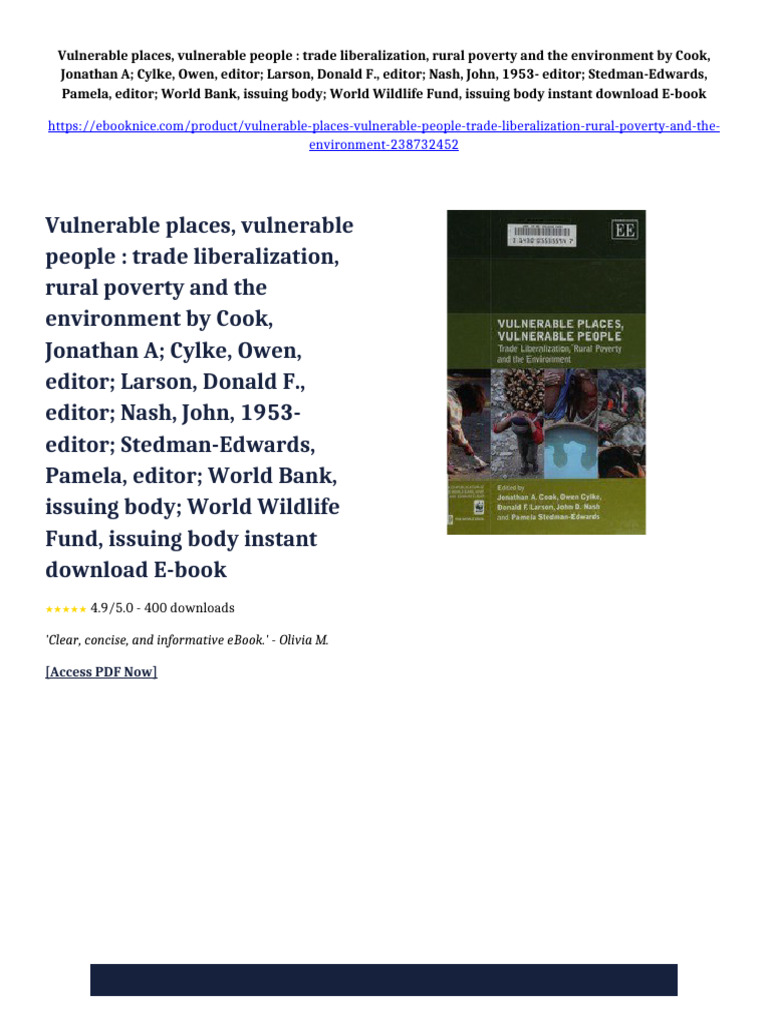 Vulnerable places, vulnerable people : trade liberalization, rural ...