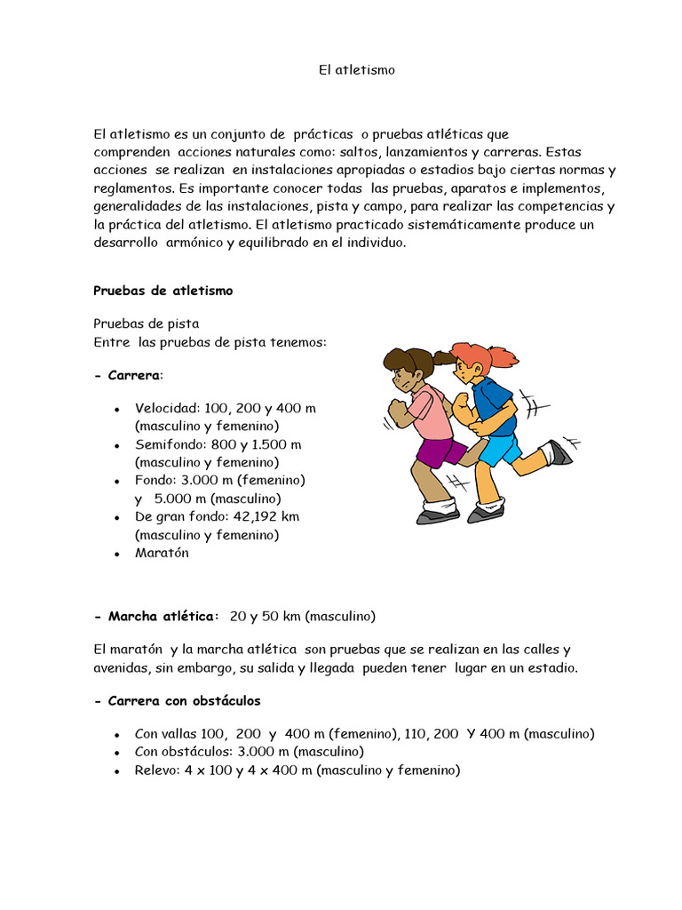 El Atletismo Es Un Conjunto de Prácticas | PDF | Deporte del atletismo ...