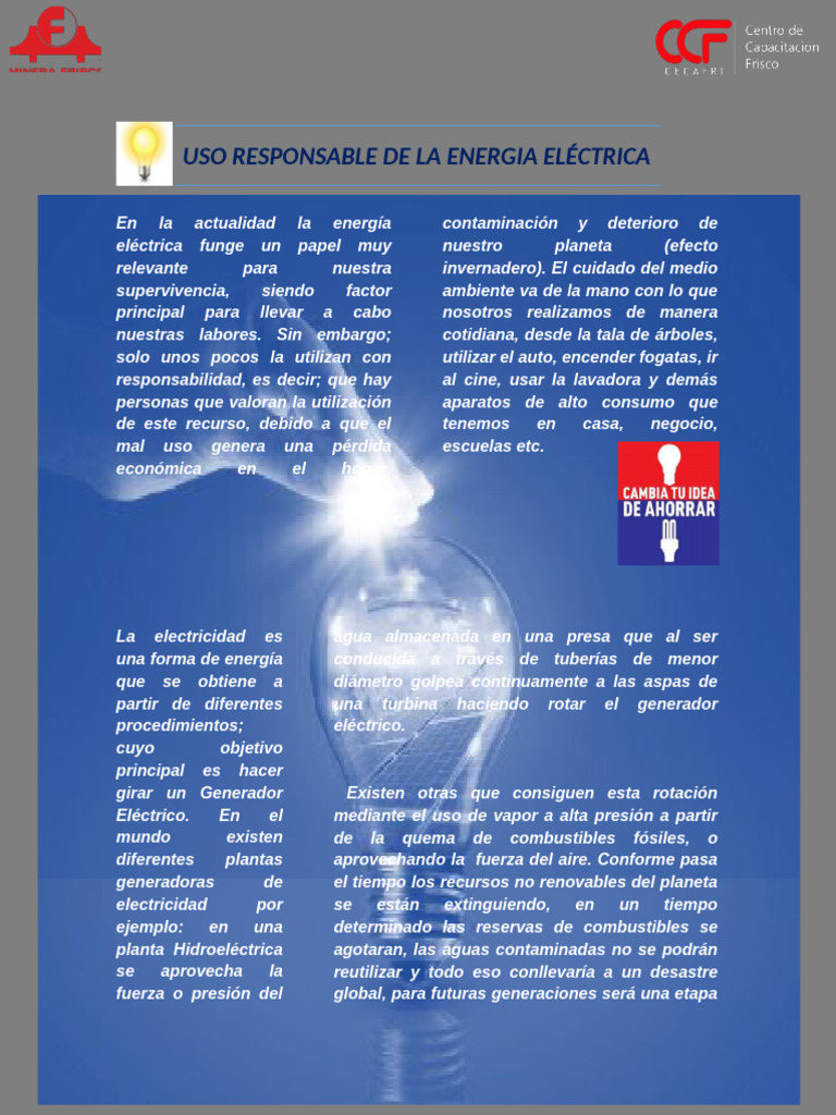 Infografia Uso Responsable de La Energia Electrica | PDF | Energía ...