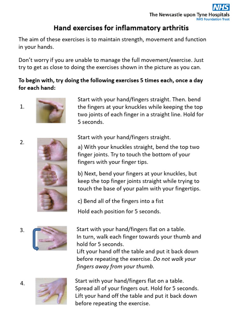 Rheumatology Hand Exercises | PDF | Hand | Finger