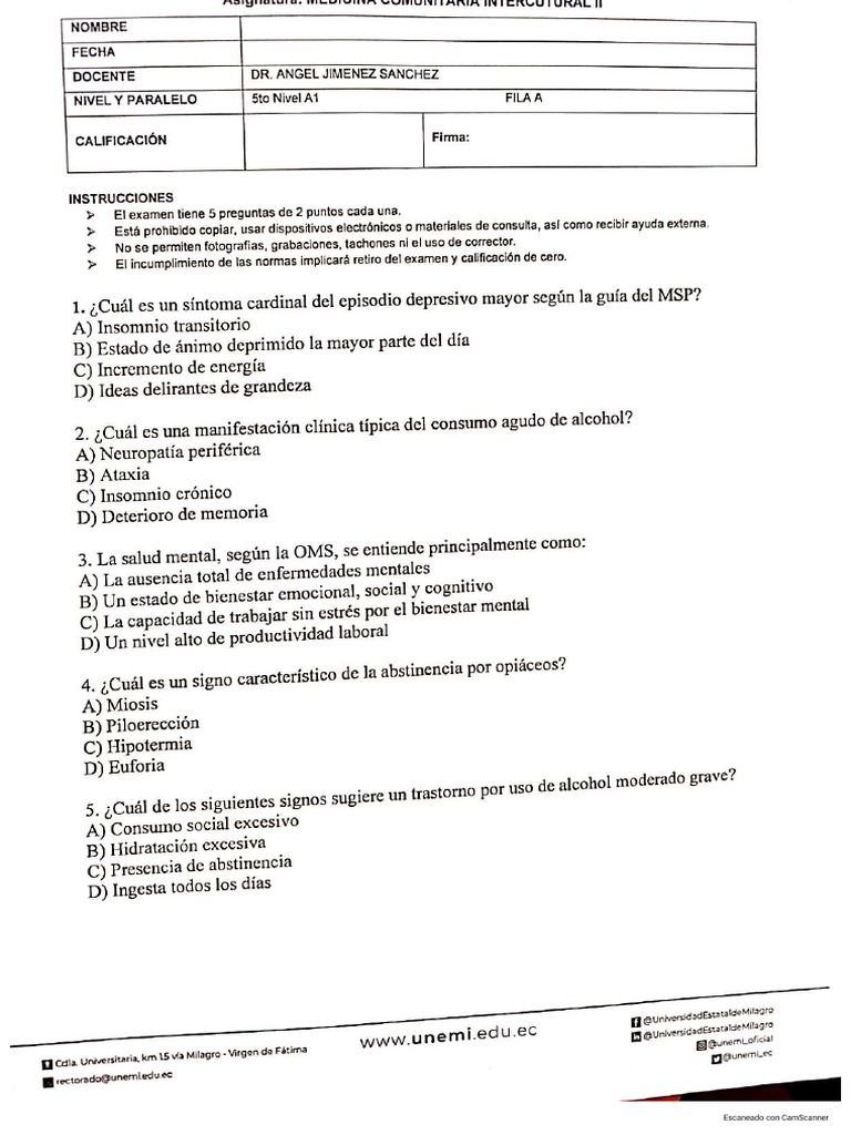 MCI II - Test #4 | PDF