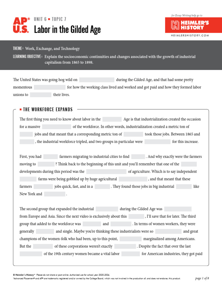 Kami Export - Xianghao Ye - APUSH - Unit - 6 - Topic - 7 - NoteGuide ...