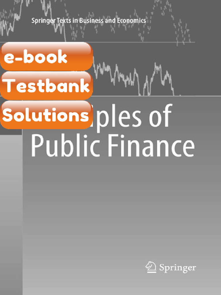 Principles of Public Finance Springer Texts in Business and Economics ...