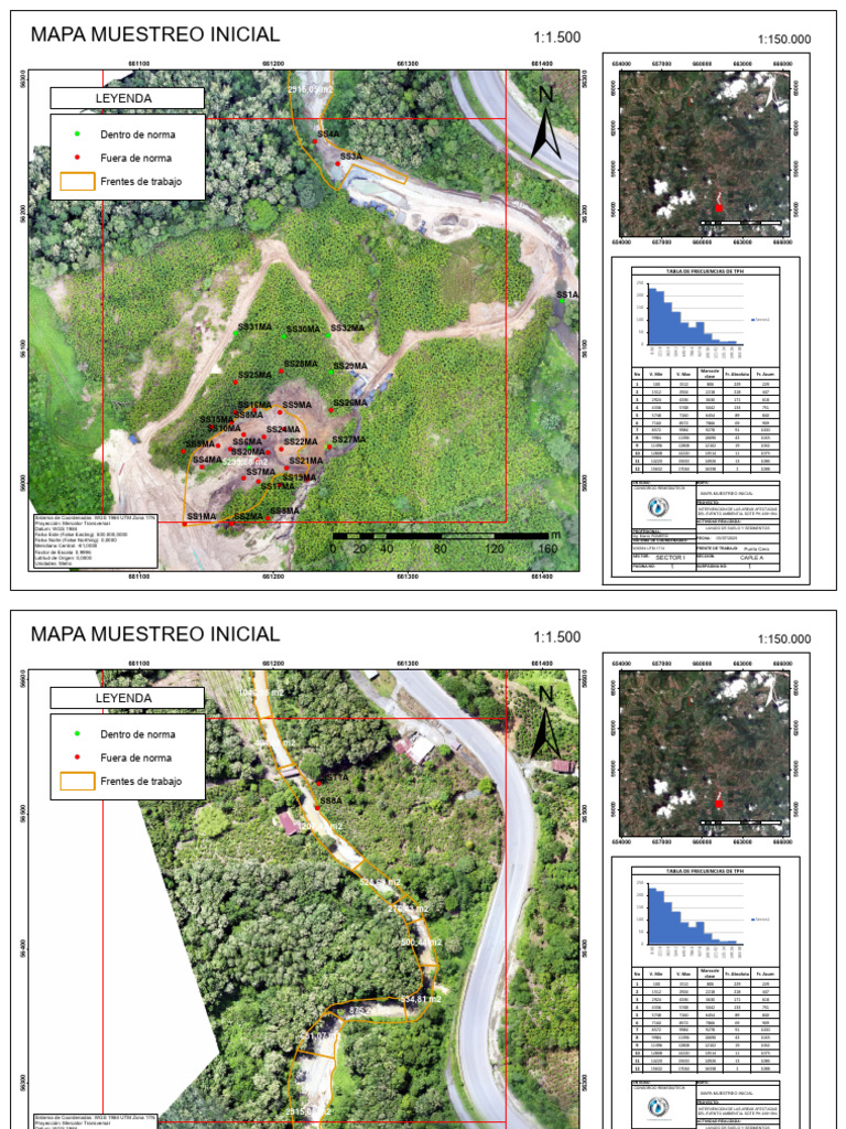 Mapa Muestreo Inicial A3 | PDF | Mapa | Geometría analítica