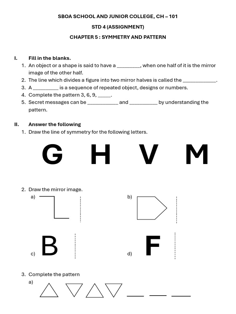 STD 4 Chapter 5 Assignment | PDF