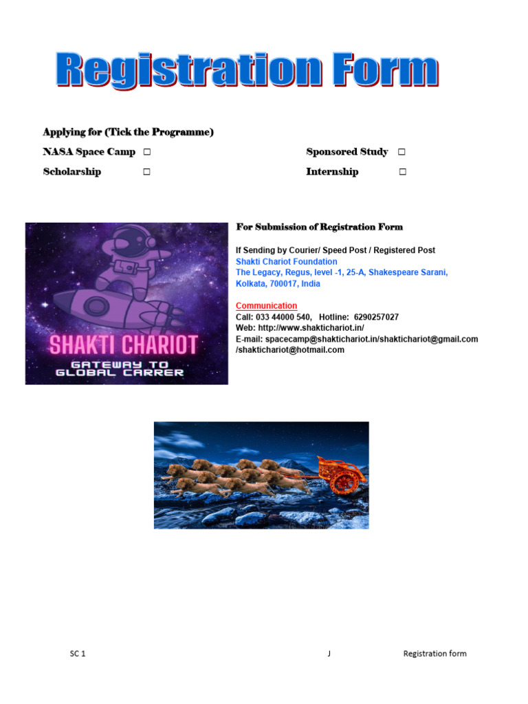 Nasa Spacecamp Registration in India | PDF | Engineering | Doctor Of ...