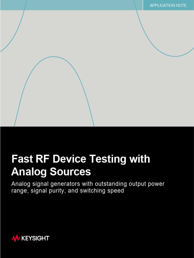 Fast RF Device Testing With Analog Sources | PDF | Amplifier | Distortion