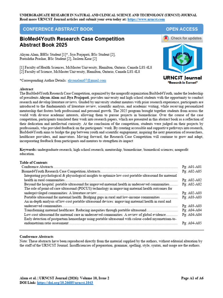 BioMed4Youth Research Case Competition Abstract Bo | PDF | Maternal ...