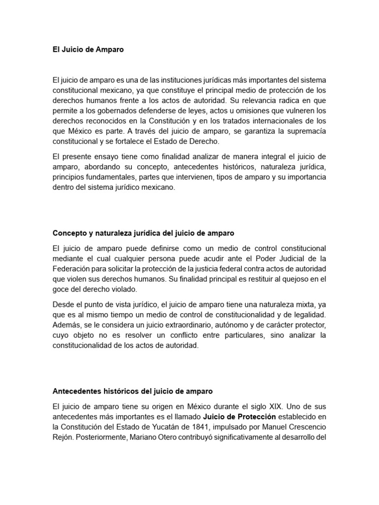 El Juicio de Amparo | PDF | Caso de ley | Sentencia (ley)