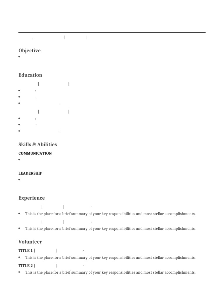 Resume Template | PDF