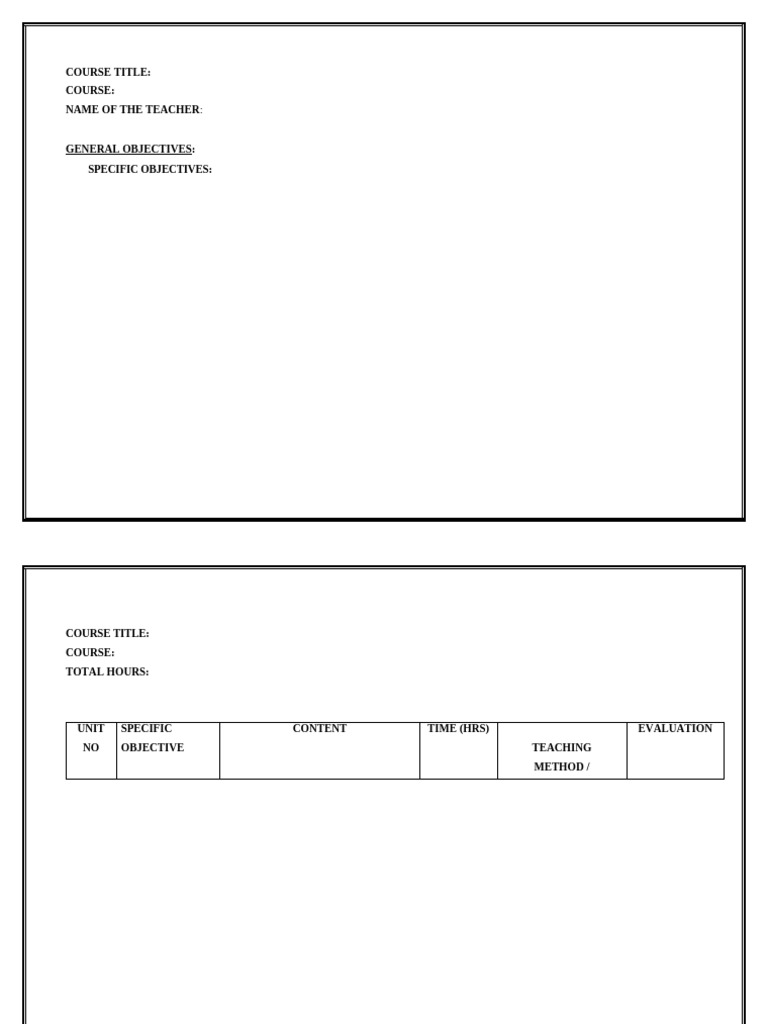 Unit Plan Formate | PDF