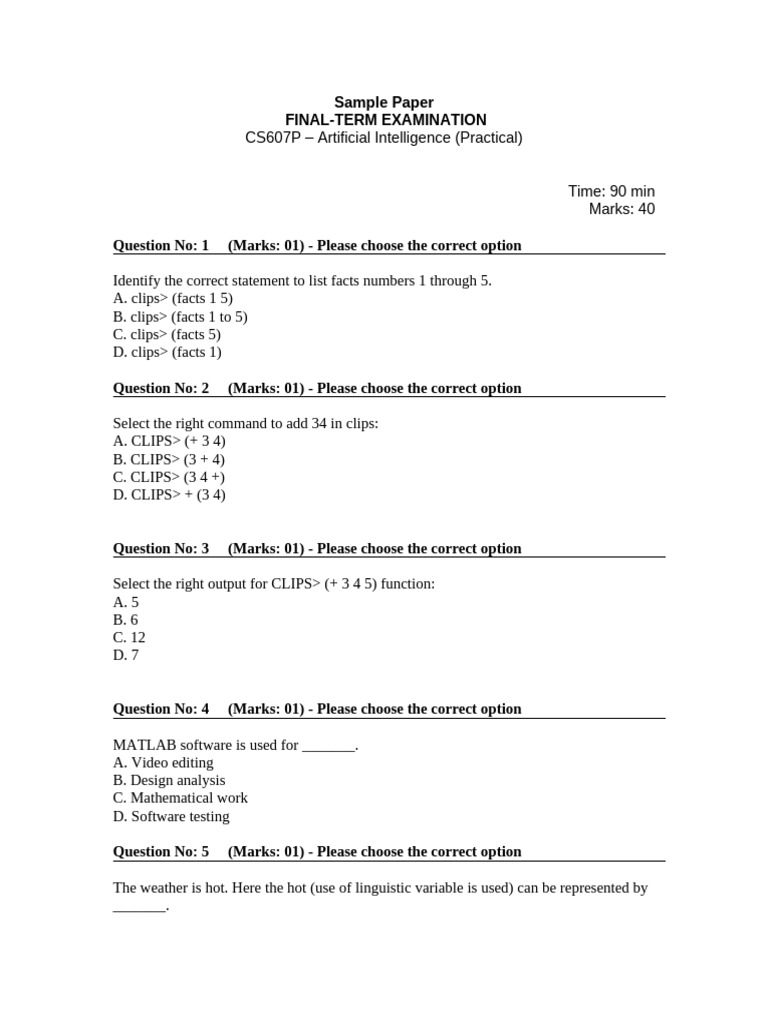 Cs607p Sample Paper | PDF | Computer Programming | Computing